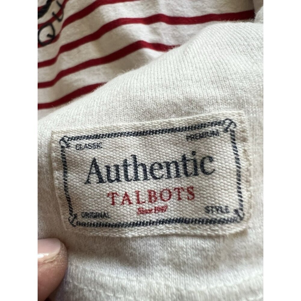 Talbots Authentic boatneck nautical french preppy long slv tshirt embroidered 3X - Picture 5 of 9